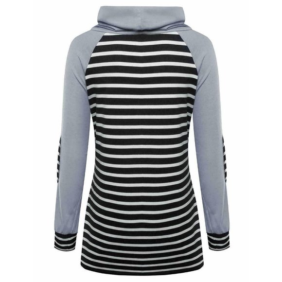 StarVnc Women Cowl Neck Patchwork Color Block - Picture 2 of 10